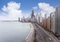 Cityscape of Chicago north avenue beach Royalty Free Stock Photo