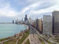 Cityscape of Chicago north avenue beach Royalty Free Stock Photo
