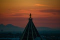 Cityscape with a church in the middle Royalty Free Stock Photo