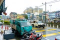 Cityscape, city street in Malaysia close up