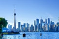 CN Tower and downtown Toronto, Canada seen from Ontario Lake