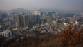Cityscape and city view around Namsan Park and Namsan trails during winter evening at Yongsan-gu , Seoul South Korea : 6 February Royalty Free Stock Photo