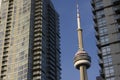 Cityscape with cn tower and two modern buildings Royalty Free Stock Photo