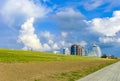 Cityscape coast and landscape dike panorama of Bremerhaven Germany