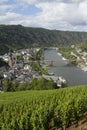 Cityscape of Cochem high view from the Castle with Mosel river.