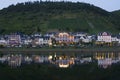 Cityscape of Cochem from the Mosel river during sunset