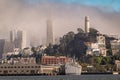 Cityscape with Coit tower and Transamerica Pyramid, San Francisco, CA, USA