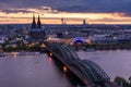 Cityscape of Cologne during sunset