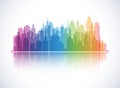 Cityscape colorful background. Skyline silhouette