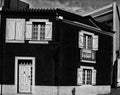 Colorful facades and architecture Aveiro Portugal in black and white