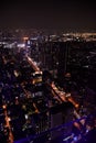 Cityscape, colorful of night life of Bangkok,Thailand.