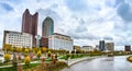 Cityscape of Columbus above the Scioto River - Ohio, United States