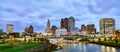 Cityscape of Columbus above the Scioto River - Ohio, United States