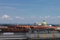 Cityscape of Copenhagen, view from the Round Tower, Denmark.