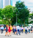 Cityscape, crowd, business people, Singapore