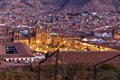 Cityscape of Cusco, Peru at the sunset.