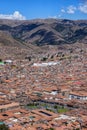 Cityscape of Cusco Peru. View at the Cathedral