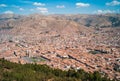Cityscape of Cuzco, Peru with Center of the Colonial Old Town Royalty Free Stock Photo