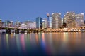 Cityscape of Darling Harbour at dusk Sydney New South Wales Australia Royalty Free Stock Photo