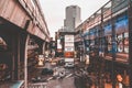 Cityscape at daytime, as seen from the Siam BTS station. Pathum Wan area Royalty Free Stock Photo