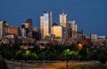 Cityscape of Denver Colorado at night Royalty Free Stock Photo