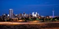 Cityscape of Denver Colorado at night Royalty Free Stock Photo