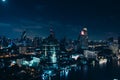 Cityscape downtown. Night city urban skyline Bangkok, Thailand. Royalty Free Stock Photo