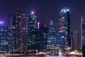 Cityscape downtown. Night city urban skyline Singapore