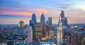 Cityscape of downtown skyline Philadelphia in Pennsylvania Royalty Free Stock Photo