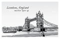 Cityscape drawing sketch Tower Bridge, London, England Royalty Free Stock Photo