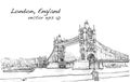 Cityscape drawing sketch Tower Bridge, London, England Royalty Free Stock Photo