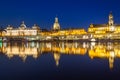 Cityscape of Dresden at Elbe River at night, Saxony. Germany Royalty Free Stock Photo