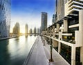 Cityscape of Dubai at night, United Arab Emirates Royalty Free Stock Photo