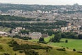 Cityscape of Edinbugrh, Scotland, Great Britain with famous Holyrood House royal residence Royalty Free Stock Photo