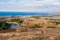 Cityscape of Edinburgh from Arthur& x27;s Seat in a beautiful summer day, Scotland, United Kingdom, summer day Royalty Free Stock Photo