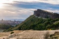 Cityscape of Edinburgh from Arthur& x27;s Seat in a beautiful summer day, Scotland, United Kingdom Royalty Free Stock Photo