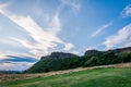 Cityscape of Edinburgh from Arthur& x27;s Seat in a beautiful summer day, Scotland, United Kingdom Royalty Free Stock Photo