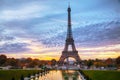 Cityscape with the Eiffel tower in Paris, France