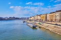 The cityscape with Elisabeth Bridge on Danube River, Budapest, Hungary Royalty Free Stock Photo