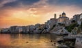 The cityscape of Ermoupoli town with the Vaporia district on Syros island