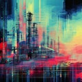 Abstract Glitch Art: Industrial Revolution With A Y2k Databending Twist