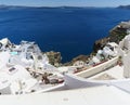 Cityscape of Fira, town at Santorini Isle Greece and Caldera o Royalty Free Stock Photo