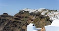 Cityscape of Fira, town at Santorini Isle Greece with typical Royalty Free Stock Photo
