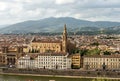 Cityscape of Florence and Basilica of Santa Croce - Tuscany Italy Royalty Free Stock Photo