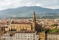 Cityscape of Florence and Basilica of Santa Croce - Tuscany Italy Royalty Free Stock Photo