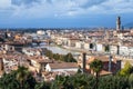 Cityscape Florence with bridge and palace