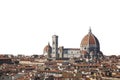 Cityscape of Florence Italy isolated on white background