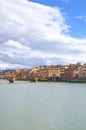 Cityscape of Florence, Tuscany, Italy. Historical center located along the Arno river. Blue sky and clouds over the Italian city. Royalty Free Stock Photo