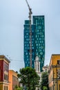 Cityscape with Forever Green Tower skyscraper Royalty Free Stock Photo