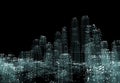 Cityscape futuristic 3d city neon light